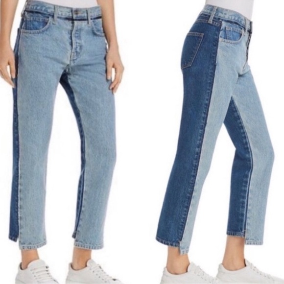 Current/Elliott Denim - Current Elliot High Waste Two Tone Jeans